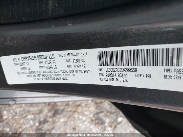 Dodge AVENGER SE 2014 1C3CDZAB2EN200558 Image 9