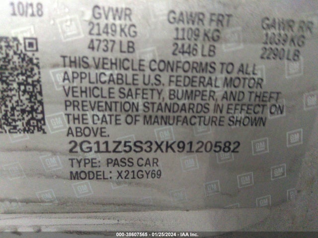 Chevrolet IMPALA LT 2019 2G11Z5S3XK9120582 Image 9