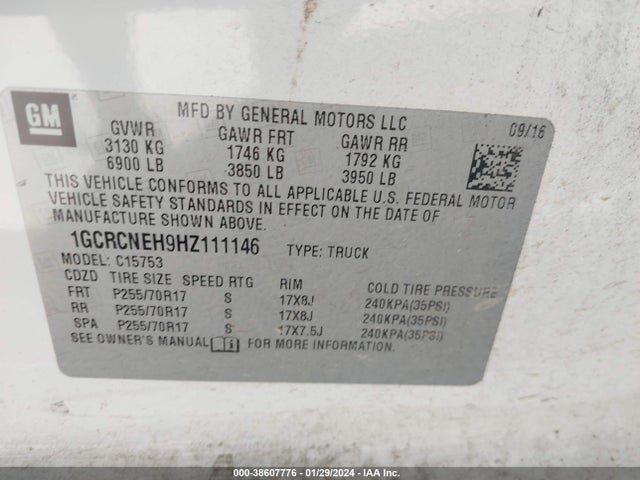 Chevrolet Silverado 1500 Ls 2017 1GCRCNEH9HZ111146 Image 9