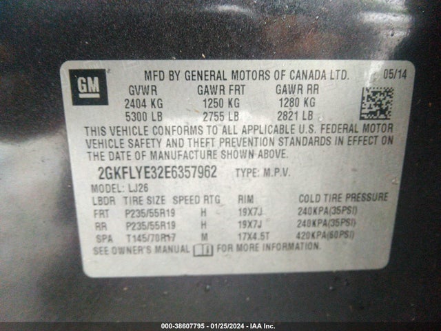 GMC Terrain Slt-2 2014 2GKFLYE32E6357962 Image 9