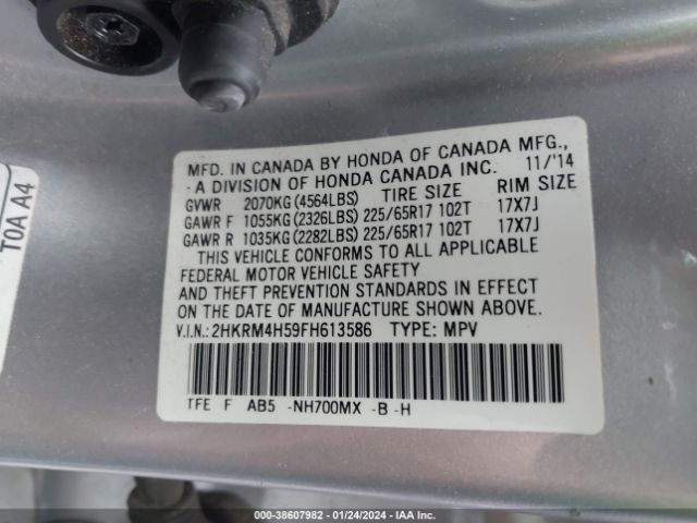 2HKRM4H59FH613586 Honda CR-V EX