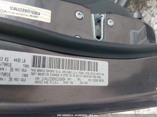 Jeep Compass Latitude Fwd 2017 1C4NJCEB9HD163054 Image 9