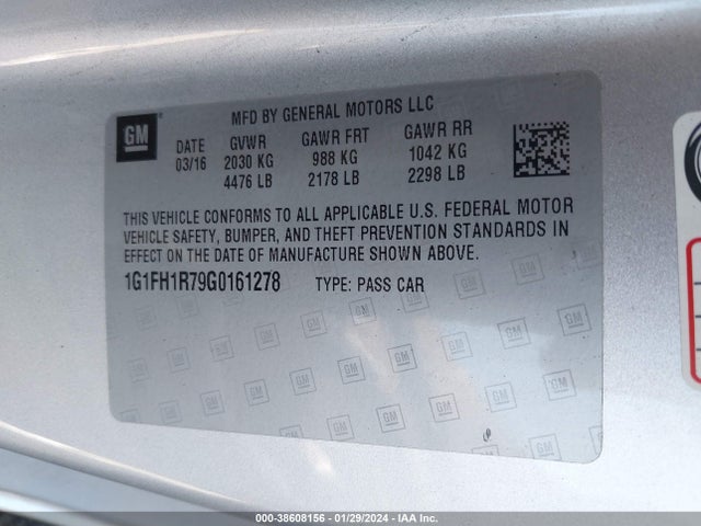 Chevrolet CAMARO 2SS 2016 1G1FH1R79G0161278 Image 9