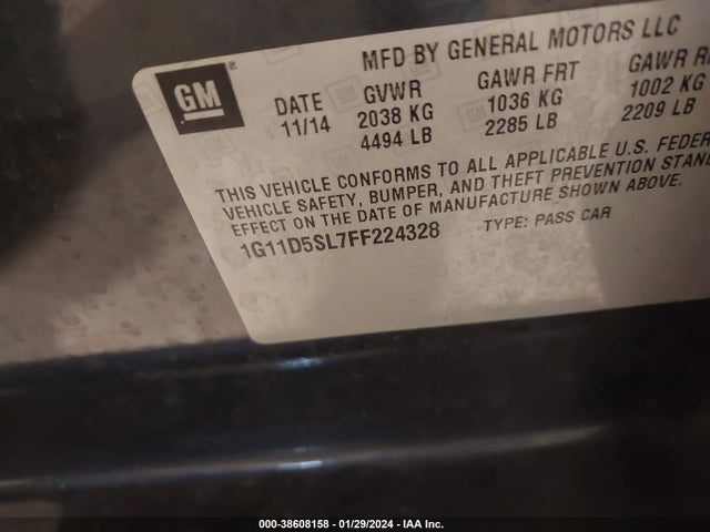 Chevrolet MALIBU 2LT 2015 1G11D5SL7FF224328 Image 9