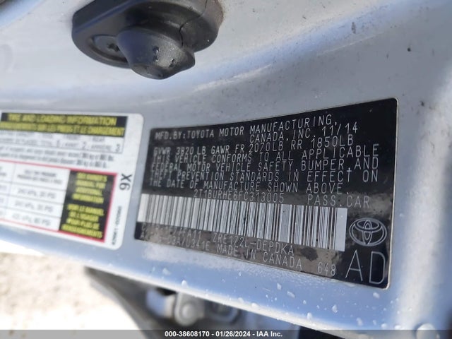 Toyota COROLLA L 2015 2T1BURHE6FC313005 Image 9