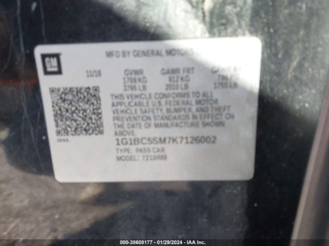 1G1BC5SM7K7126002 Chevrolet CRUZE LS