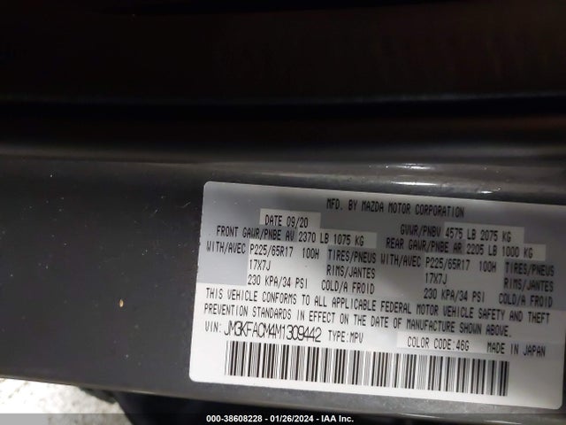Mazda Cx-5 Touring 2021 JM3KFACM4M1309442 Image 9