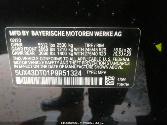 5UX43DT01P9R51324 BMW X4 M40i