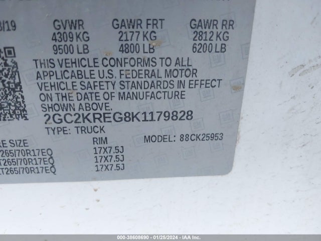Chevrolet Silverado 2500hd Wt 2019 2GC2KREG8K1179828 Image 9