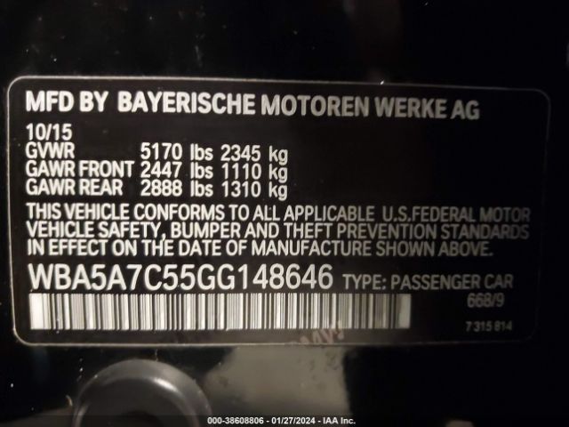 WBA5A7C55GG148646 BMW 528i Xdrive