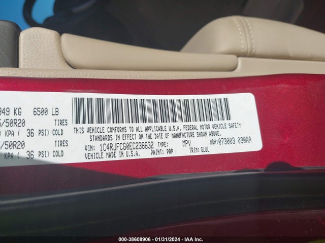 Jeep Grand Cherokee Overland 2014 1C4RJFCG0EC238632 Image 9