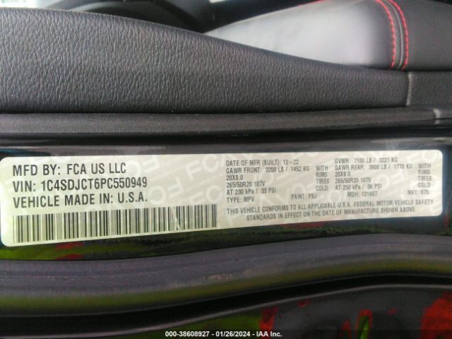 1C4SDJCT6PC550949 Dodge Durango R/t Plus Awd