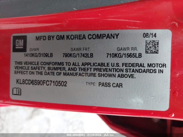 Chevrolet Spark 1lt Cvt 2015 KL8CD6S90FC710502 Image 9