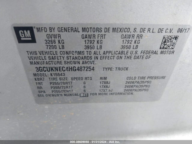 Chevrolet Silverado 1500 Wt 2017 3GCUKNEC4HG487254 Image 9