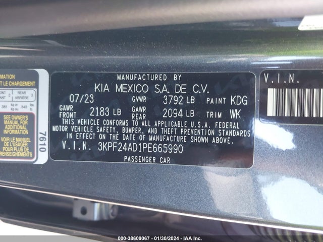 KIA Forte Lxs 2023 3KPF24AD1PE665990 Image 9