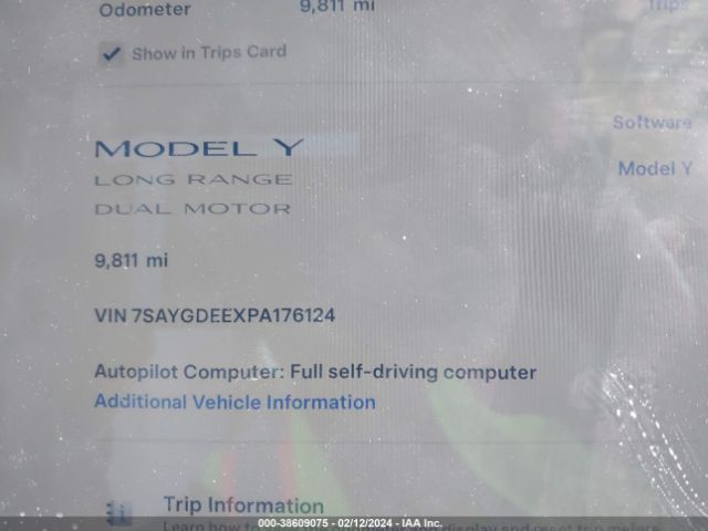 7SAYGDEEXPA176124 Tesla Model Y
