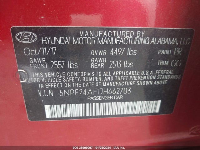 Hyundai SONATA SE 2018 5NPE24AF1JH662703 Image 9
