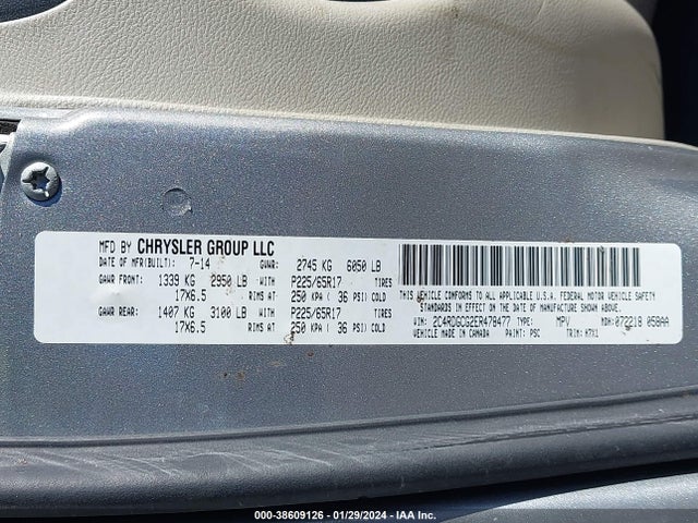 Dodge Grand Caravan Sxt 2014 2C4RDGCG2ER478477 Image 9