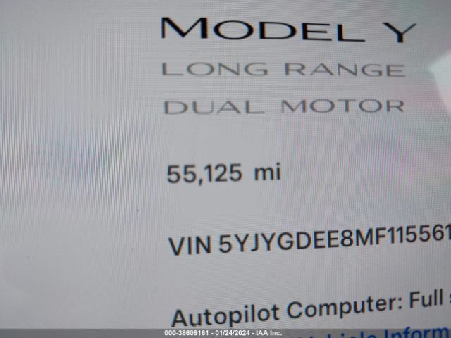 5YJYGDEE8MF115561 Tesla Model Y Long Range Dual Motor All-wheel Drive