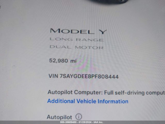 7SAYGDEE8PF808444 Tesla Model Y Awd/long Range Dual Motor All-wheel Drive