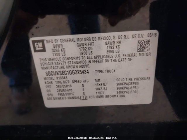 Chevrolet Silverado 1500 2lz 2016 3GCUKSEC1GG325434 Image 9