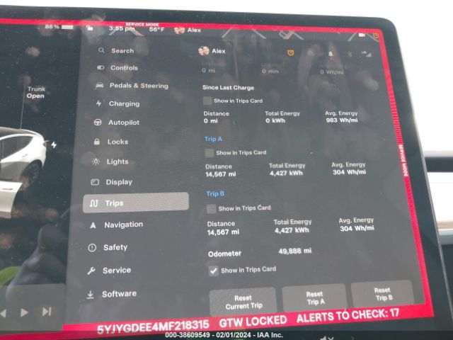 5YJYGDEE4MF218315 Tesla Model Y Long Range Dual Motor All-wheel Drive