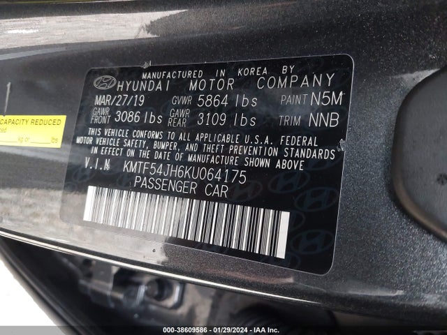 Genesis G90 5.0 Ultimate 2019 KMTF54JH6KU064175 Image 9