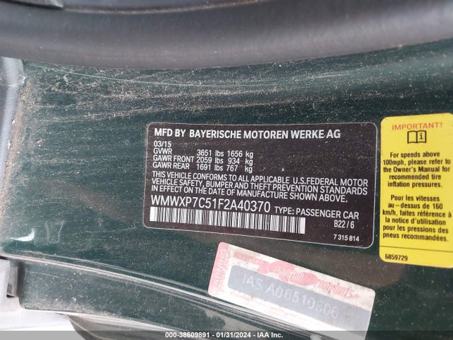 2015 MINI HARDTOP WMWXP7C51F2A40370 Photo 8