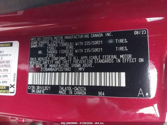 Lexus Rx 350 Premium Plus 2023 2T2BAMBA0PC021882 Image 9