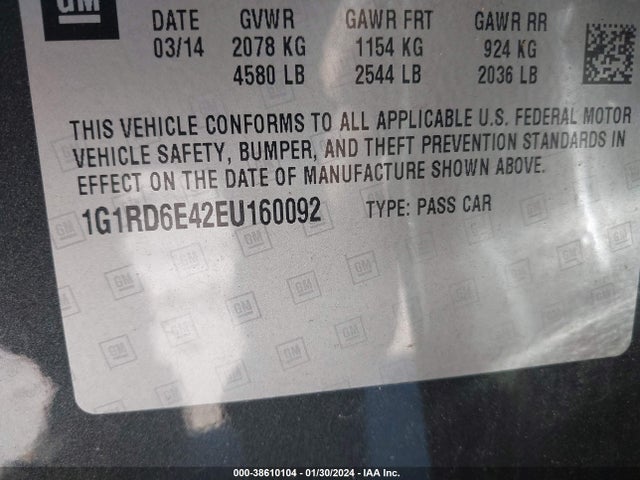Chevrolet Volt 2014 1G1RD6E42EU160092 Image 9