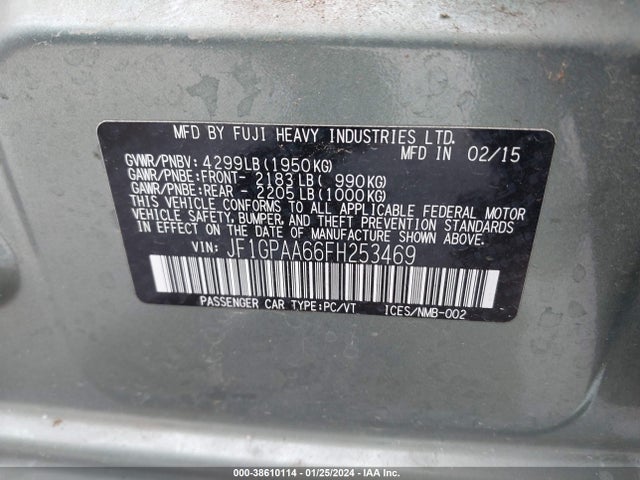 JF1GPAA66FH253469 Subaru Impreza 2.0i