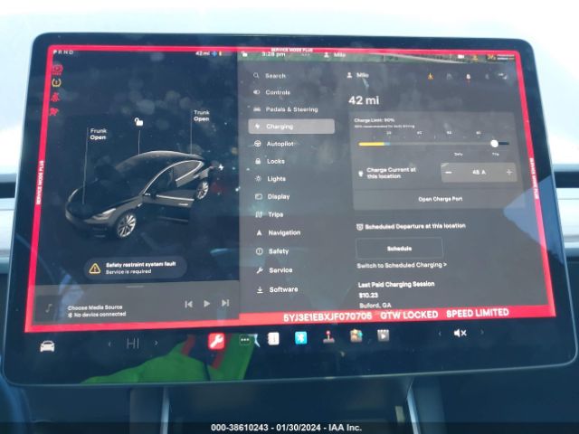 5YJ3E1EBXJF070705 Tesla Model 3 Long Range/performance