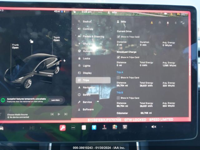 5YJ3E1EBXJF070705 Tesla Model 3 Long Range/performance