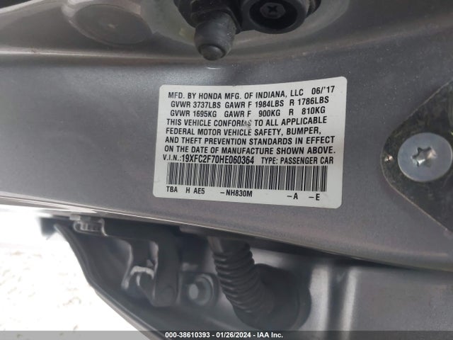 Honda CIVIC EX 2017 19XFC2F70HE060364 Image 9