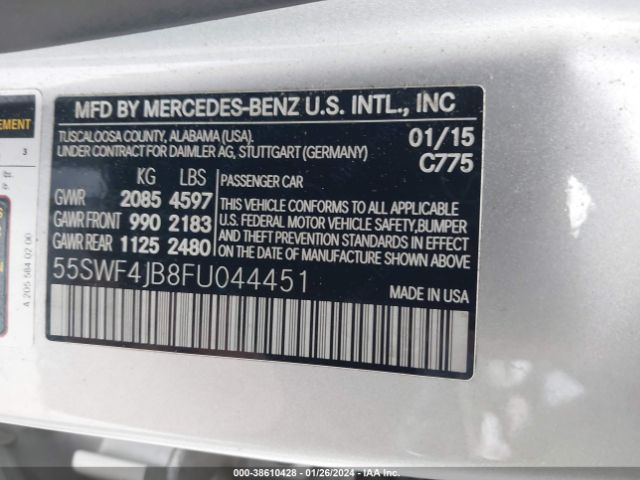 55SWF4JB8FU044451 Mercedes-Benz C 300 Luxury/sport