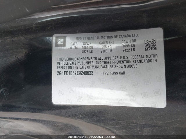 Chevrolet Camaro 1ls 2014 2G1FE1E32E9248633 Image 9