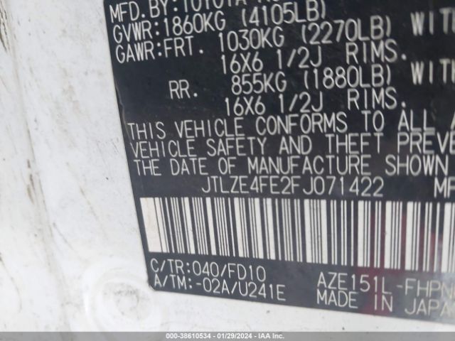 JTLZE4FE2FJ071422 Scion XB