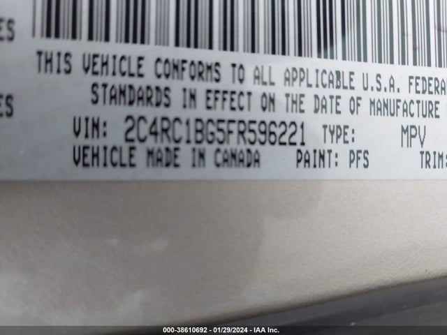 2C4RC1BG5FR596221 Chrysler Town & Country Touring