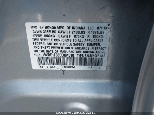 19VDE1F36EE004510 Acura Ilx 2.0l