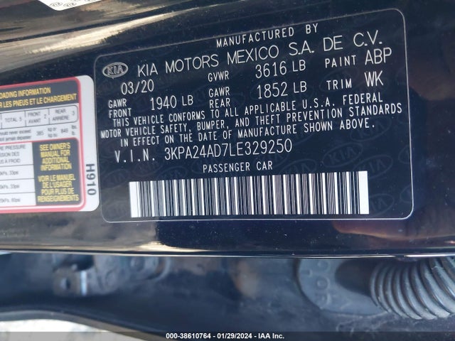 KIA RIO LX 2020 3KPA24AD7LE329250 Image 9