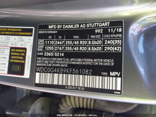 2019 MERCEDES-BENZ GLC 300 WDC0G4KB9KF561082 Photo 8