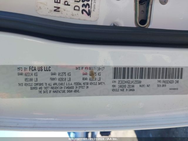 2C3CDXHG2JH125580 Dodge Charger Sxt Plus Rwd