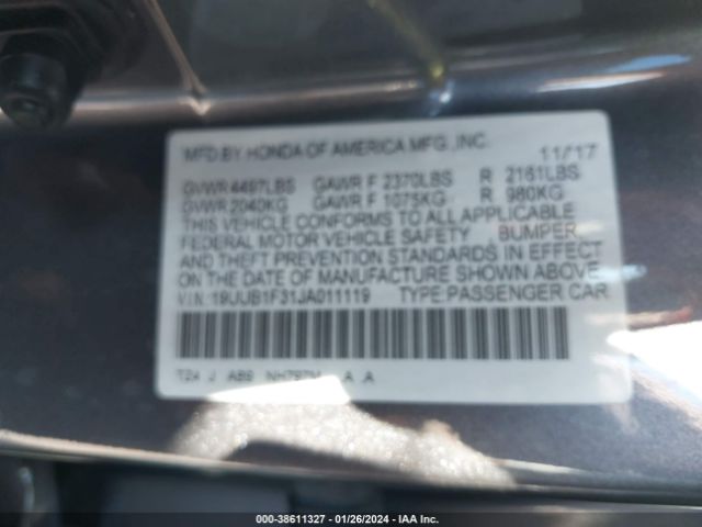 19UUB1F31JA011119 Acura TLX
