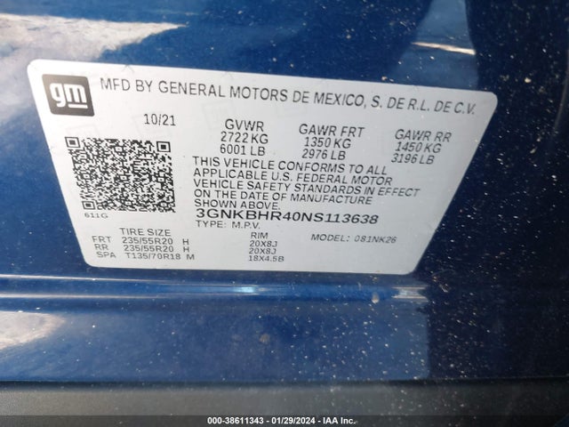 Chevrolet Blazer Awd 2lt 2022 3GNKBHR40NS113638 Image 9