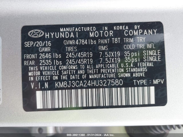 Hyundai Tucson Limited 2017 KM8J3CA24HU327580 Image 9