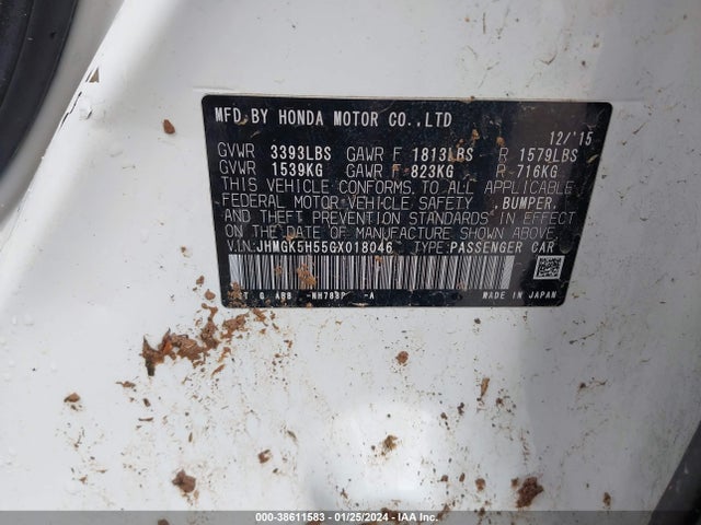 Honda FIT LX 2016 JHMGK5H55GX018046 Image 9