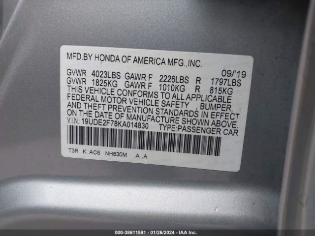 19UDE2F78KA014830 Acura Ilx Premium Pkg/w/technology Pkg