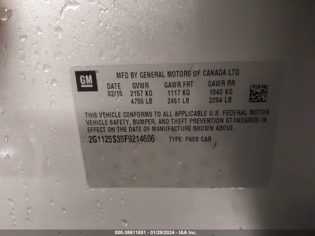 Chevrolet Impala 2lt 2015 2G1125S35F9214606 Image 9
