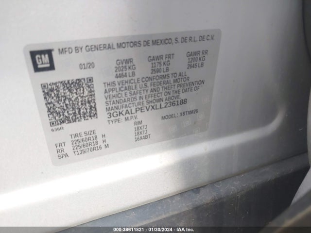 3GKALPEVXLL236188 GMC Terrain Fwd Slt