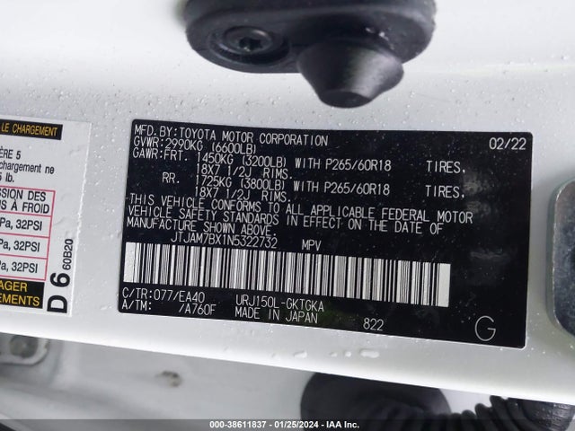 JTJAM7BX1N5322732 Lexus 460 Premium